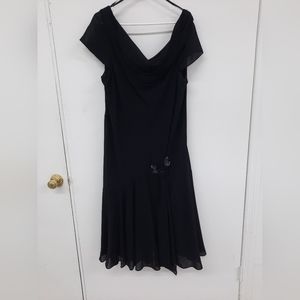 Citi black midi dress with black rose size 18W